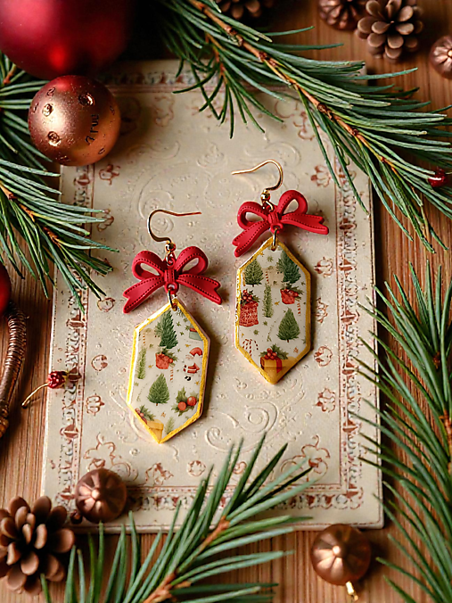 Náušnice - Viktoriánska koleda - náušnice z modelovacej hmoty - 18042189_