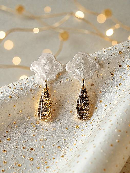 Náušnice - Lyrická krása - náušnice z modelovacej hmoty - 18042389_