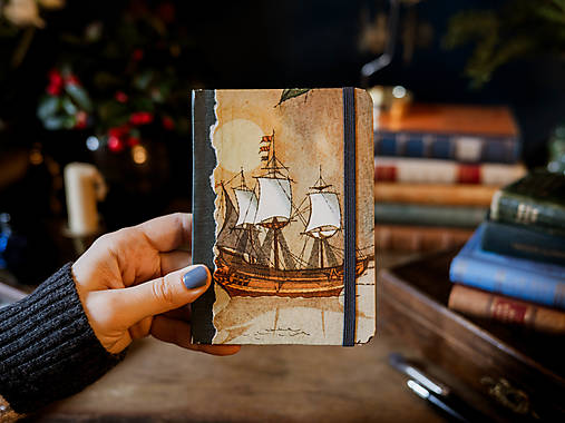 Papiernictvo - Plachetnica - zápisník/skicár - 18041497_