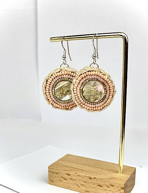 Náušnice vyšívané  kulaté korálkové