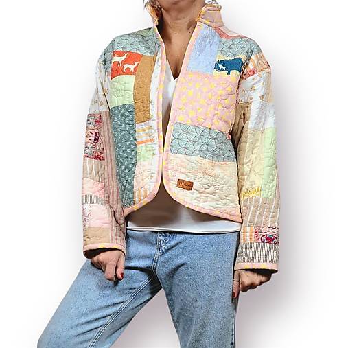 Trendy sešívaná bunda/ casual