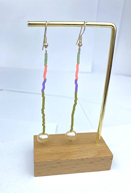 Náušnice korálkové Miyuki dlouhé