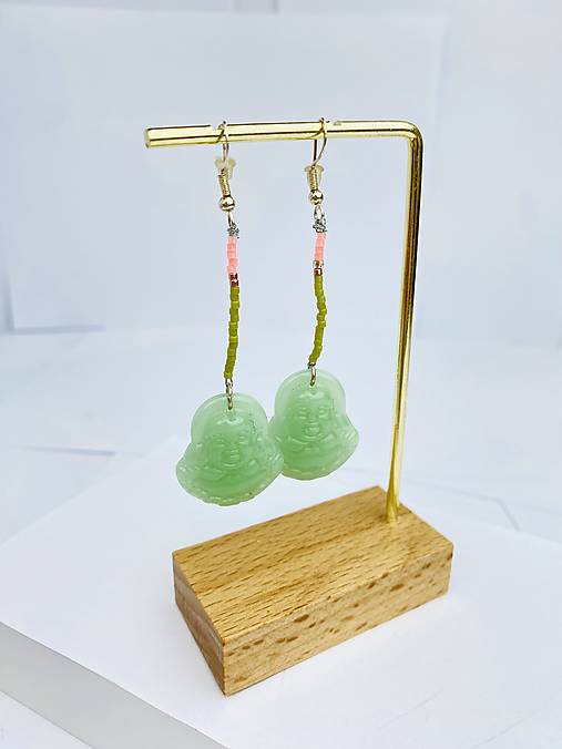 Náušnice dlouhé visací budha 2