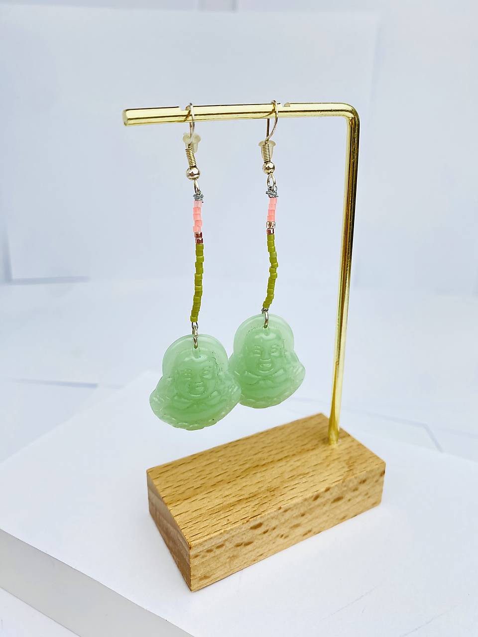 Náušnice dlouhé visací budha 2