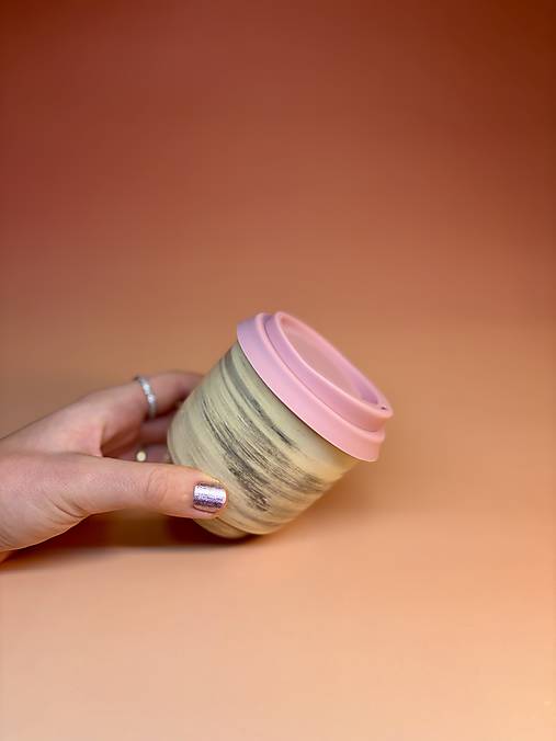 Keramický travel cup Marble (hnedé viečko)