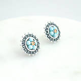 Náušnice - Napichovacie kruhy s Larimarmi (Ag925) - 18042846_