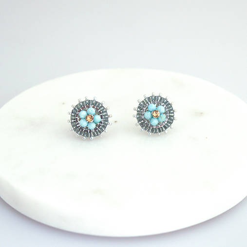 Napichovacie kruhy s Larimarmi (Ag925)