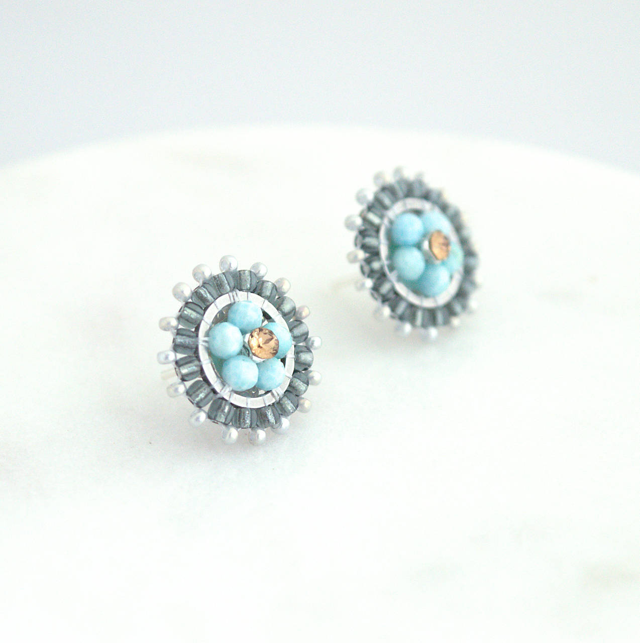 Napichovacie kruhy s Larimarmi (Ag925)