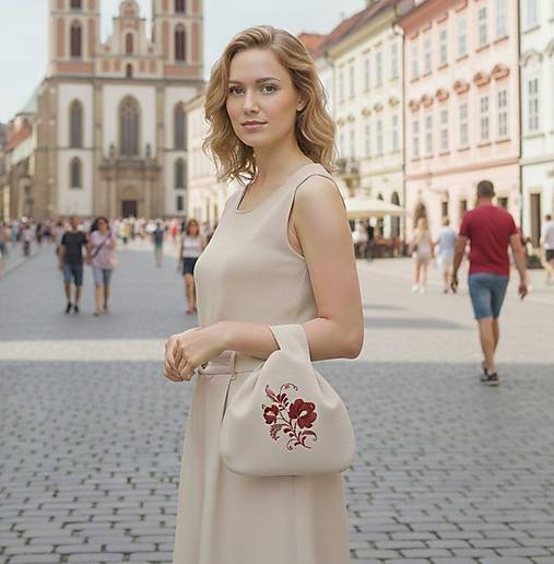 Iné tašky - Eko Ľanová Taška so Strojovou Výšivkou - 18043384_