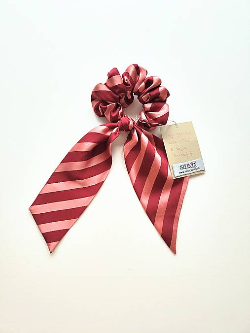 Maxi scrunchie asymetrická (Červeno-ružová)