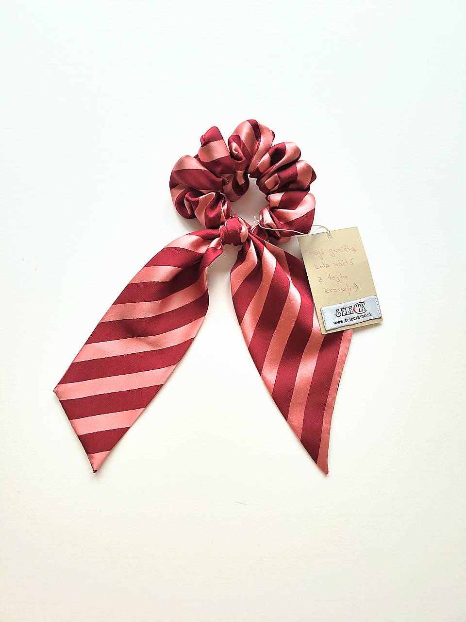 Maxi scrunchie asymetrická (Červeno-ružová)