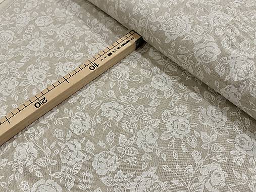 BAVLNA DEKOR / BIELA RUŽA NA REŽNOM PODKLADE