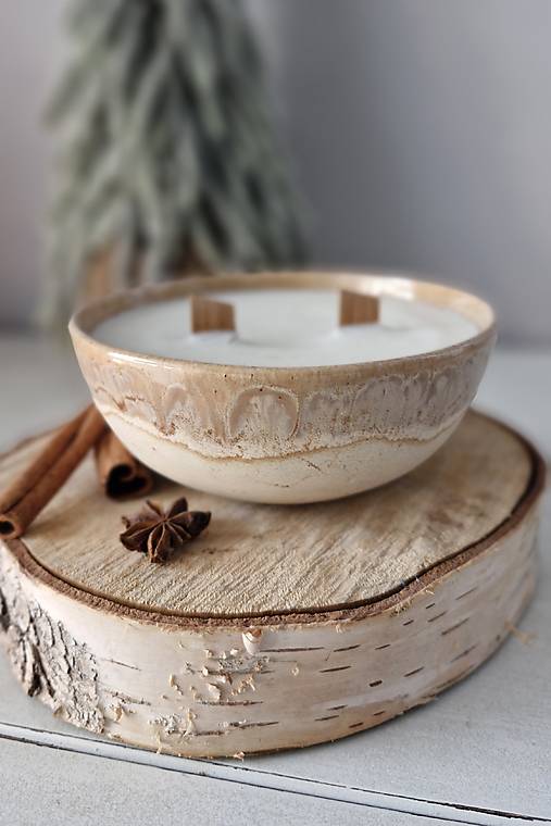 Sviečky - Keramická sviečka so sójovým voskom - veľká - 18043783_