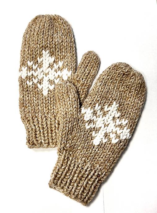 Rukavice - Palčiaky.  (Béžový melír) - 18045398_