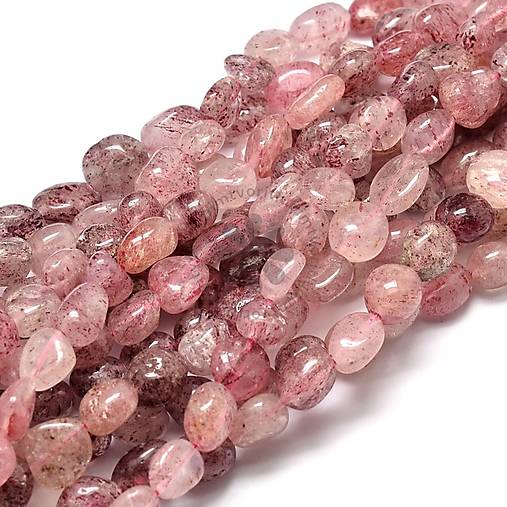 Minerály - (1715) Minerál Strawberry Quartz, nugetky - 20 gramov - 18044796_