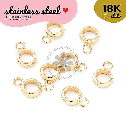 Komponenty - (4378) Trubičkové očká, 6x9 mm - 1 ks - 18044888_