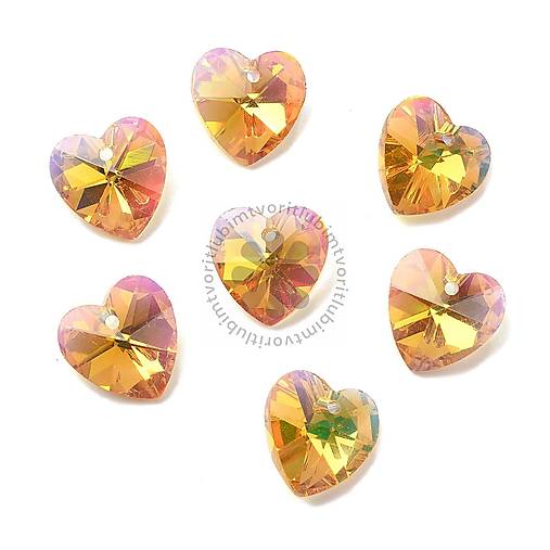 Korálky - (2708) Brúsené srdiečko, 14 mm - 1 ks - 18044944_