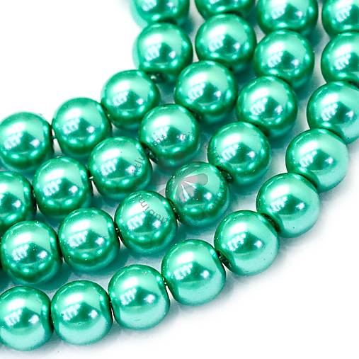 Korálky - (2000) Sklenené perly, 8 mm - 10 ks - 18045017_