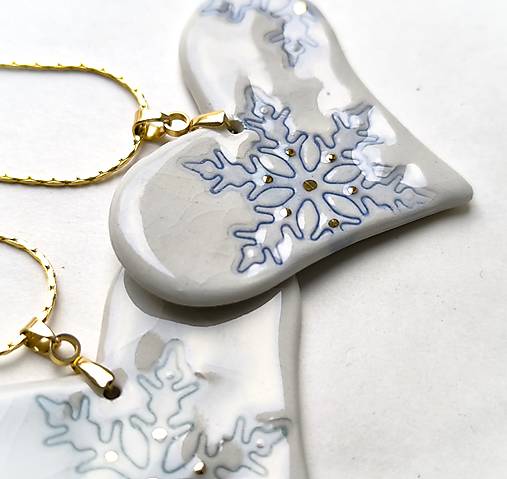 Náhrdelníky - Vločka - Srdiečko porcelánové - prívesok - 18045860_