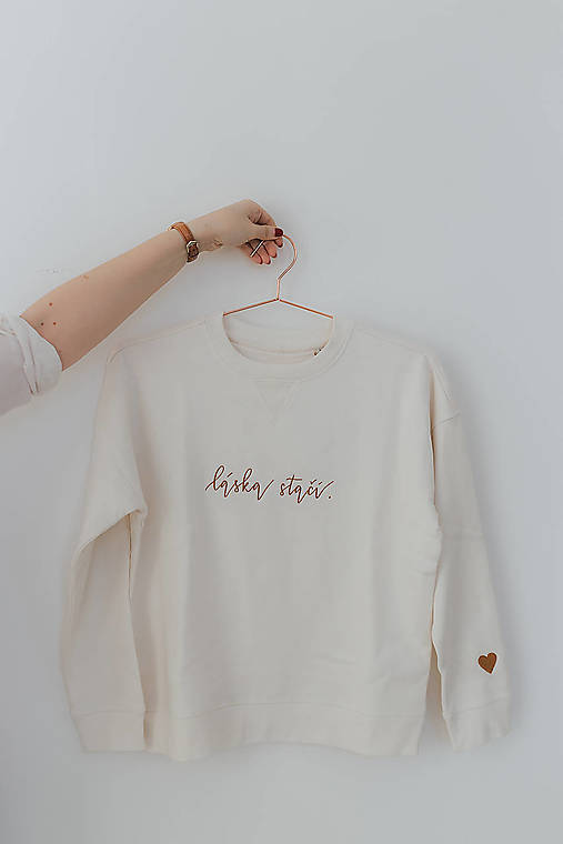 LÁSKA STAČÍ - UNISEX MIKINA - ivory