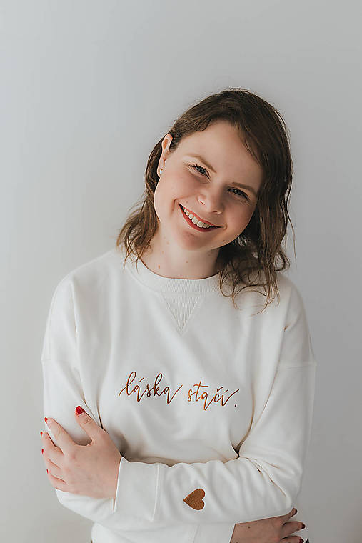 LÁSKA STAČÍ - UNISEX MIKINA - ivory