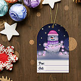 Úložné priestory & Organizácia - Snehuliačik so svetielkami - vianočná menovka - 18045257_