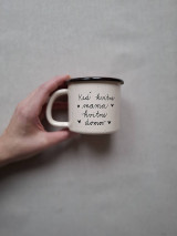  - Smaltovaný hrnček Keď kvitne mama, kvitne domov - 18046380_