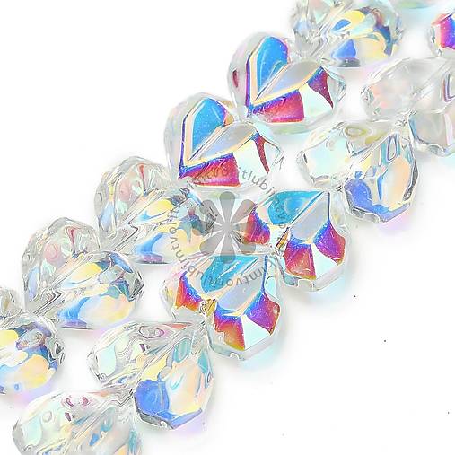 Korálky - (1020) Sklenená korálka srdiečko, 15x13 mm - 1 ks - 18047396_