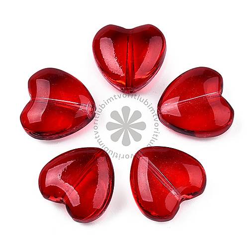 Korálky - (1021) Sklenená korálka srdiečko, 12 mm - 1 ks - 18047408_