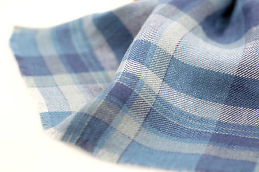 Pánsky modrý kockovaný šál z mäkkého 100% ľanu "Scott"