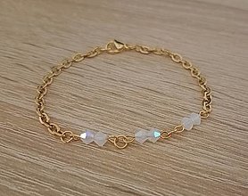 Náramky - Minimalistický náramok - biele krištáliky - chirurgická oceľ  - 18047856_