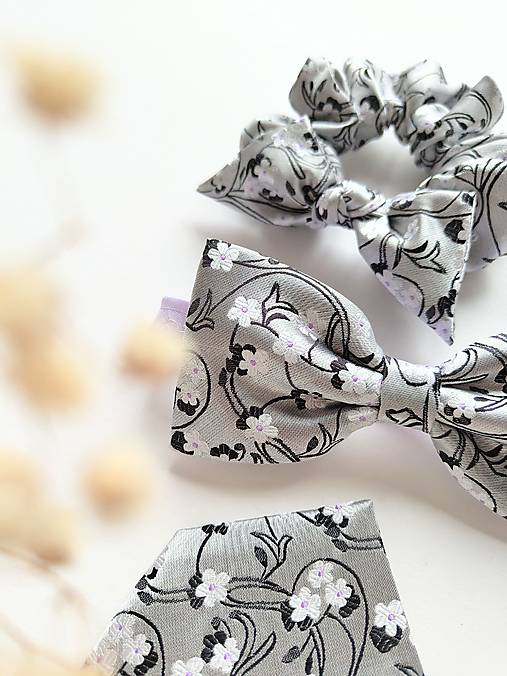 Sivý kvietkovaný set