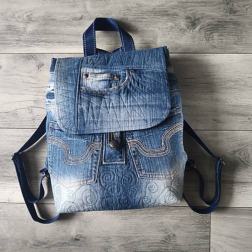 Batohy - Džínsový ruksak - 18047969_