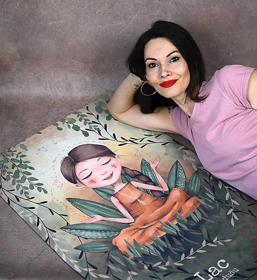 Úžitkový textil - Jógamatka s ilustráciou Jediná - 18047077_