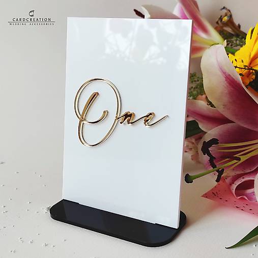 Svadobné čísla stolov- svadobná dekorácia, zlatá 011