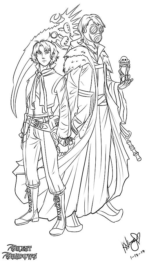 Kresby - Vlastná ilustrácia postáv (kartónový / anime štýl) (Line art ilustrácia - s pozadím) - 18047577_