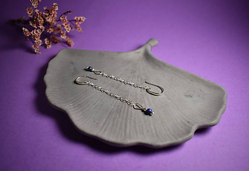 Náušnice - Strieborné náušnice AG925 s minerálom LAPIS LAZULI - GAWAIN - 18049600_