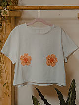 Topy, tričká, tielka - BLOSSOM GIRL upcyklovaný croptop - 18049368_