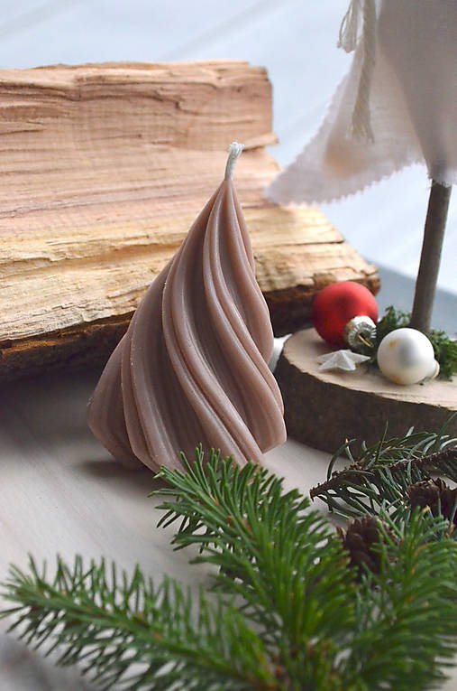 Sviečky - Sójová svíčka - Stromek Hnědá - 18050396_