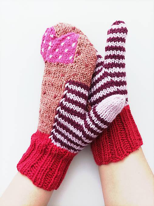 Rukavice - Červené palčiaky - 18051504_