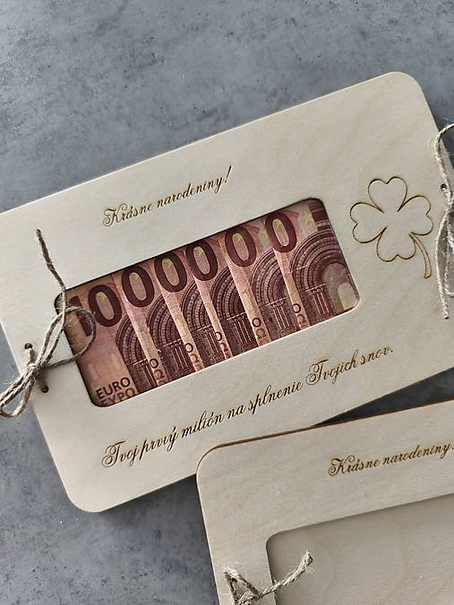 Tabuľky - Drevená obálka na peniaze na narodeniny - 18051847_