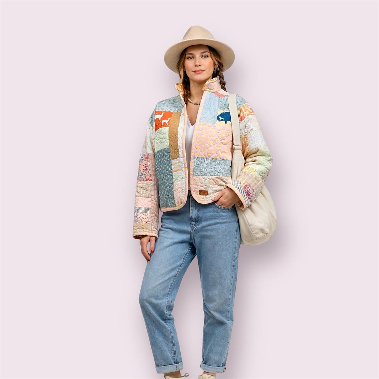 Trendy sešívaná bunda/ casual