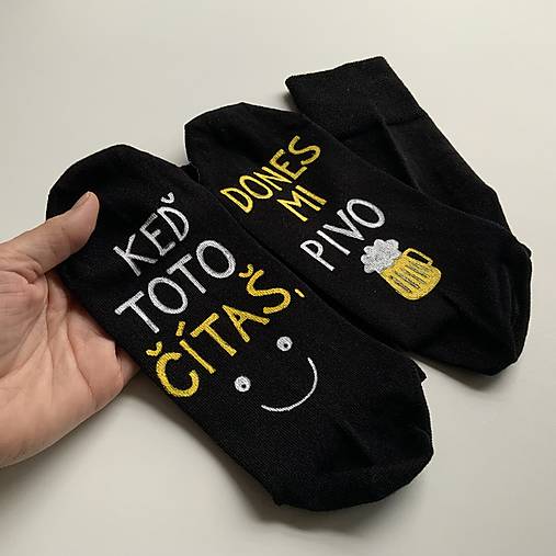 Maľované ponožky pre milovníka piva (tmavomodré - SK verzia)