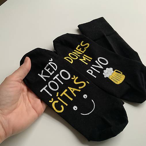 Maľované ponožky pre milovníka piva (tmavomodré - SK verzia)