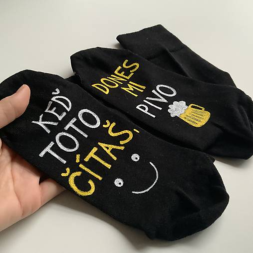 Maľované ponožky pre milovníka piva (tmavomodré - SK verzia)