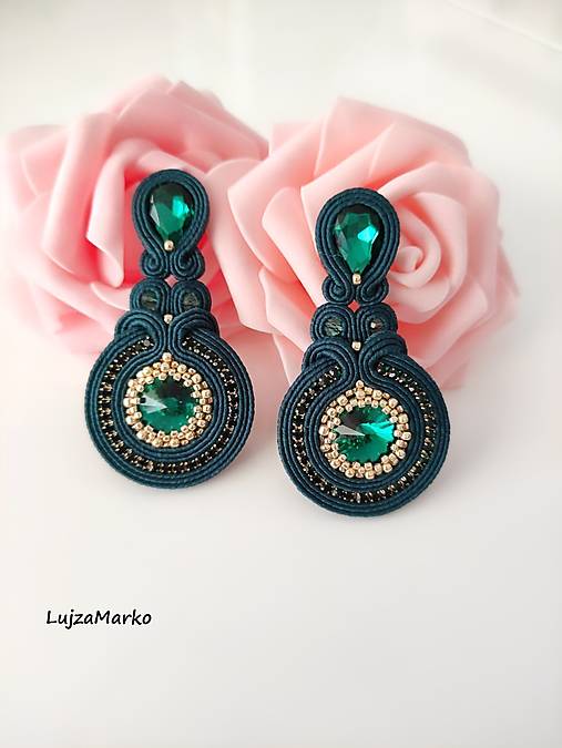 Náušnice - Jelena soutache náušnice (Smaradová) - 18052330_