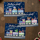 Papiernictvo - Vláčik so svetielkami - vianočná pohľadnica - 18053198_