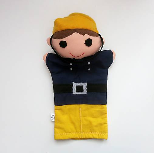 Maňuška požiarnik / požiarnička (požiarnik v žltomodrej uniforme)