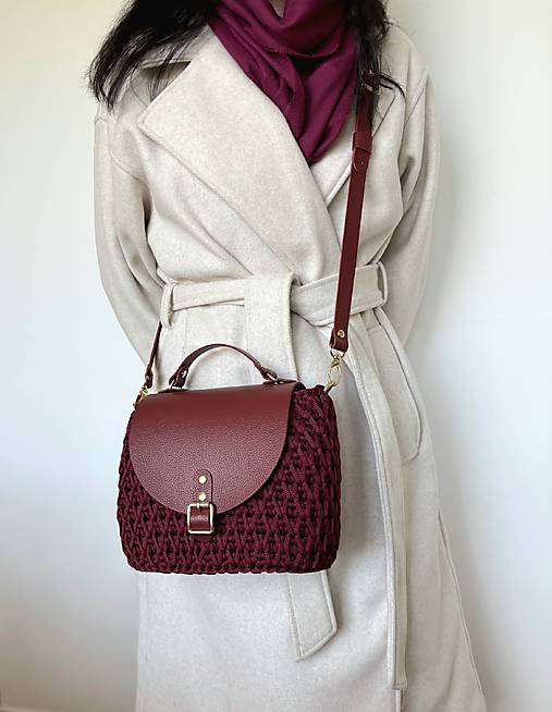 Kabelky - Kabelka Alexa/burgundy/koža - 18054012_