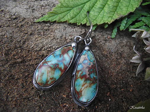 Náušnice - Búrka nad púšťou....(jasper sea sediment) - 18053690_